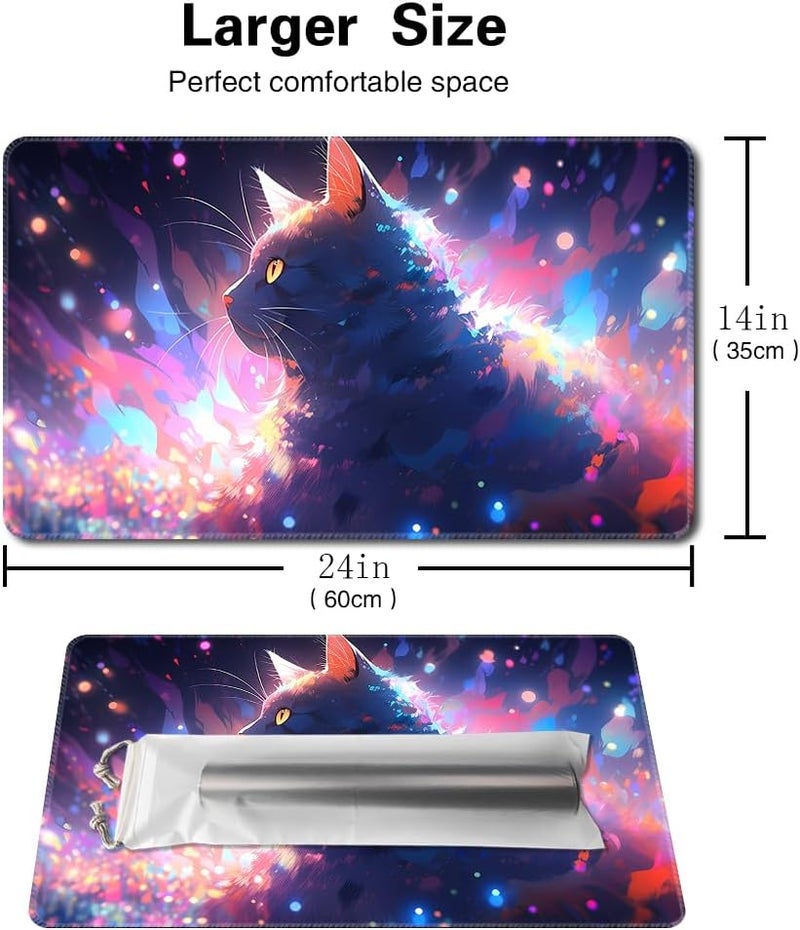 SIXTORE Store Board Game 14x24in MTG Playmat Compatible for OCG CCG RPG TCG Playmats (Colorful Cat 1) - Image 2